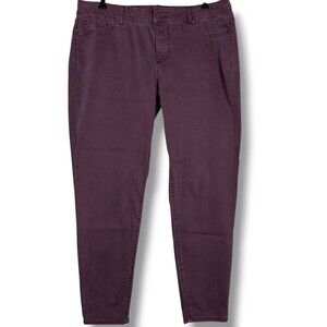 Maurice’s Mid-Rise Jeans Women Sz XL Stretch Skinny Maroon Pants Jeggings
